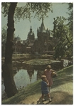 Moe Howard Autograph Postcards Signed ''Momee'' to His Grandson -- Both From Europe Circa 1960s -- Very Good Condition